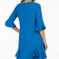 Adrianna Papell - Circular Flounce Sleeve Crepe Mini Dress