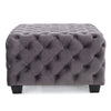 Modern Glam Ottoman With Upholstery And Button Tufted Design