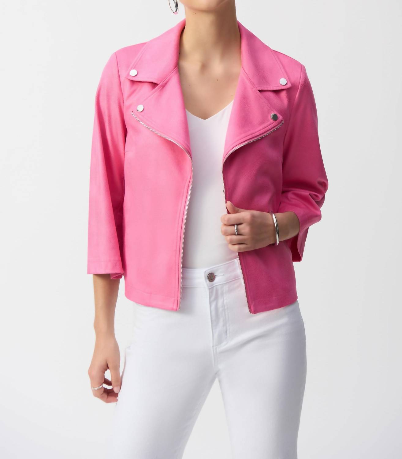 Joseph Ribkoff - Foiled Faux Suede Swing Jacket