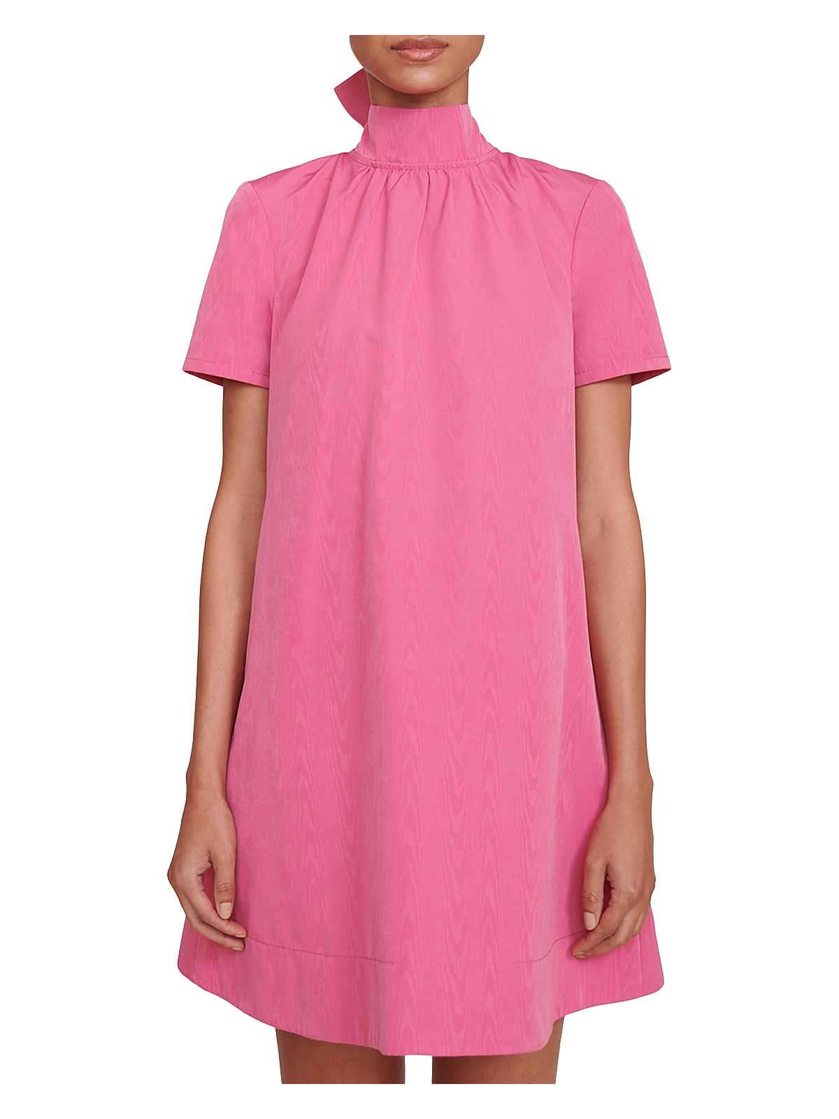 Staud Ilana Mock Neck Mini Dress Pink Size L