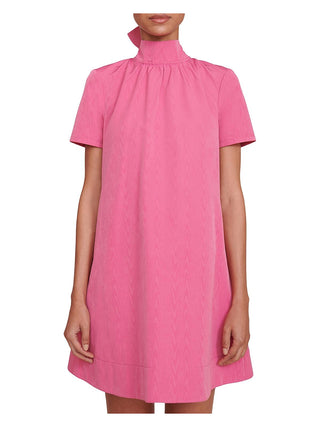 Staud Ilana Mock Neck Mini Dress Pink Size L