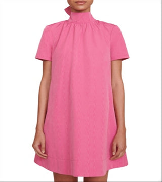 Staud Ilana Mock Neck Mini Dress Pink Size L