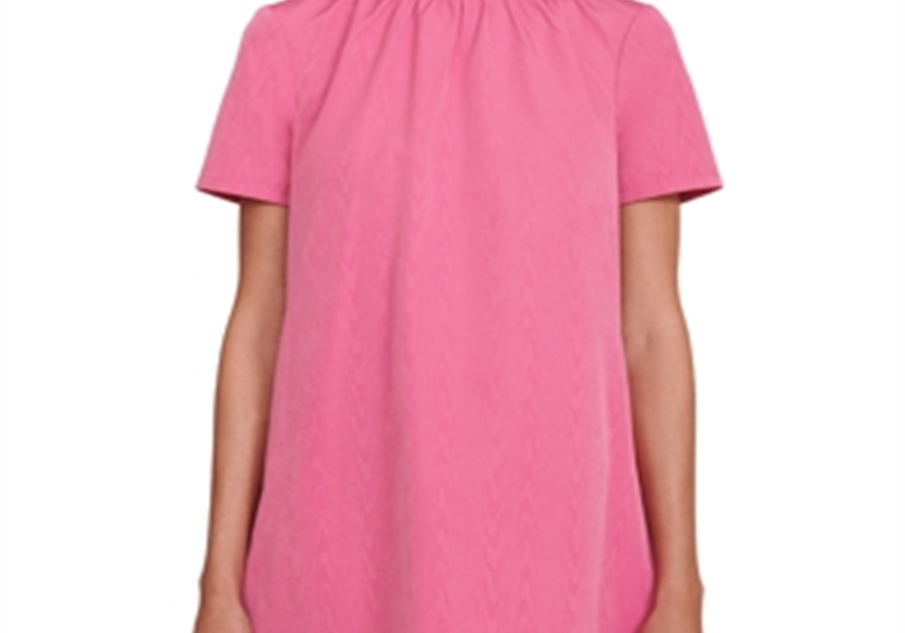 Staud Ilana Mock Neck Mini Dress Pink Size L