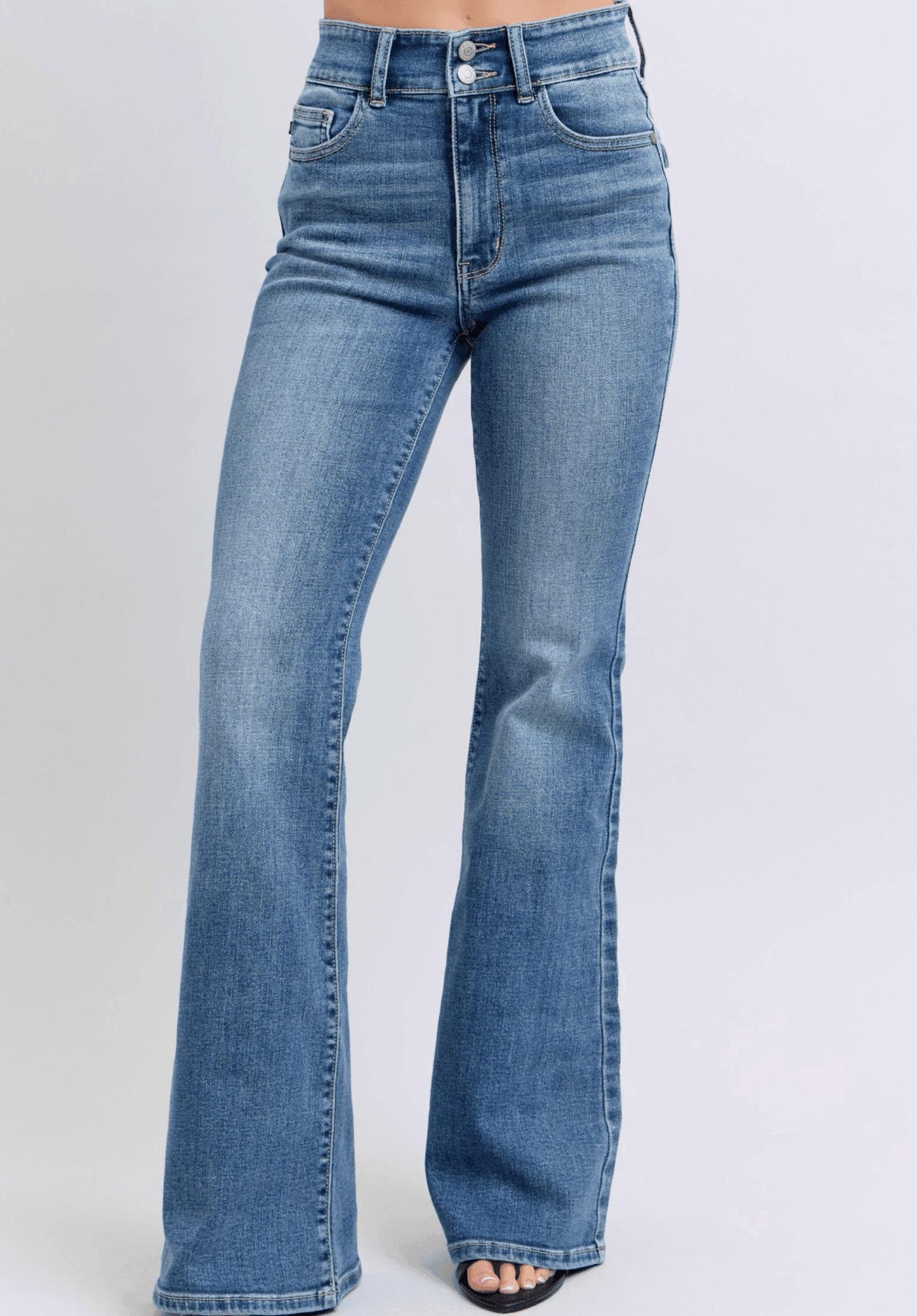judy-blue-double-button-front-flare-jeans