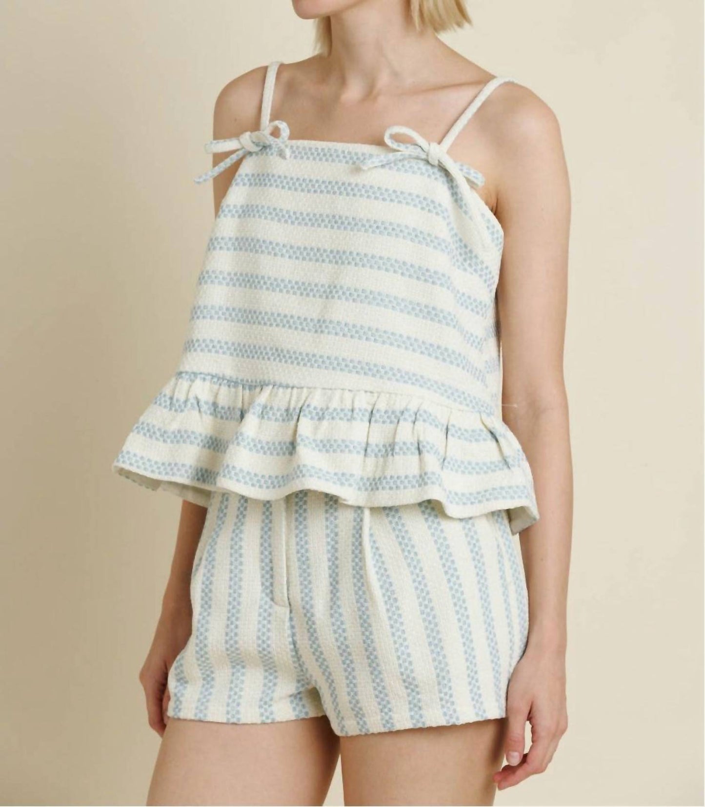 Aureum - Tweed Peplum Camisole Top