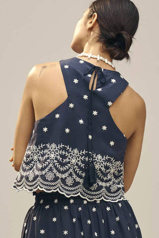 En Saison - Cropped Embroidered Tank Top