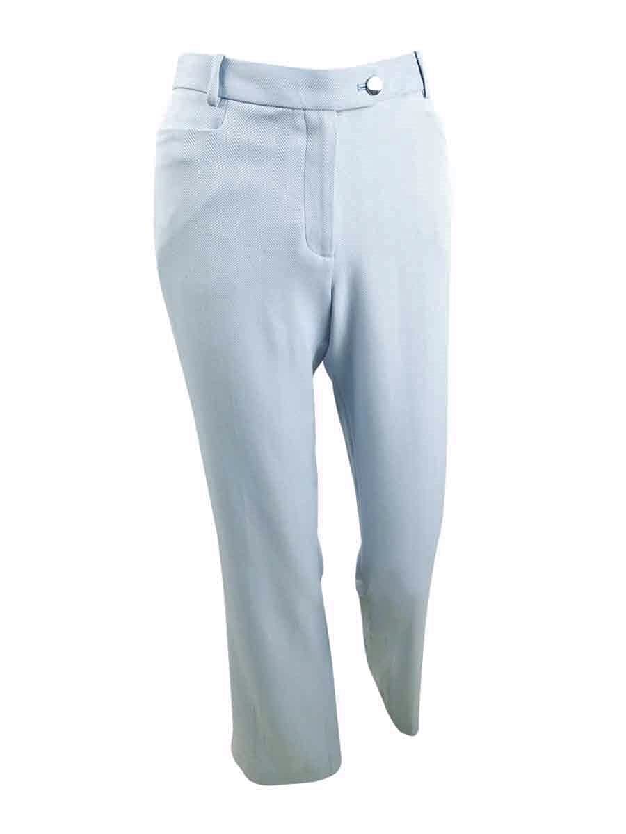 Calvin Klein Womens Printed Modern Fit Wide Leg Pants Blue 4