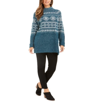 Style & Co. Women's Fair Isle Tunic Sweater (XL, Blue)
