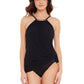 Magicsuit Women's Swimwear Parker Tummy Control Underwire Bra Swimdress with Adjustable Straps, Black, 10