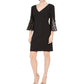 Vince Camuto Women's Sequined Sleeve Shift Dress Black Size 4