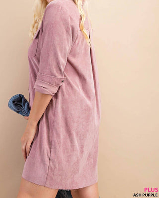 Kori - America Corduroy Shirt Dress
