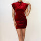 Astr - Ila Cap Sleeve Mock Neck Mini Dress