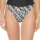 DKNY High-Waist Bikini Bottoms Black White Medium