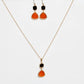Avenue Chic - Women's Two Drop Orchid Triangle Necklace