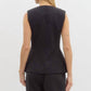 Entro - Sleeveless Button-front Peplum Suit