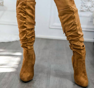 Surelymine - Women's Unmatchable Pointy Slouchy Knee And Thigh High Boots