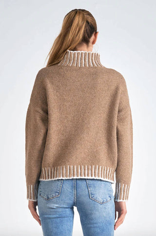 Elan - Stitch Detail Turtleneck Sweater