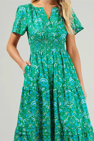 Sugarlips - Alina Floral Palmer Tiered Maxi Dress