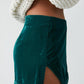 Free People - Velvet Curved Hem Mini Skirt