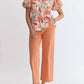 Entro - Floral Print Bubble Sleeve Blouse