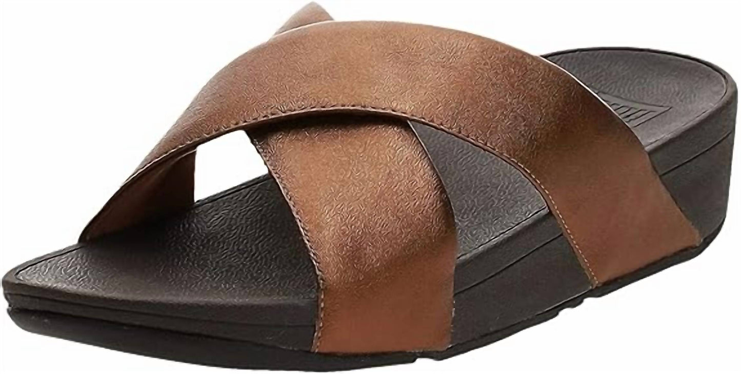 Fitflop - Women's Lulu Cross Slide Sandals Leather Wedge Mule
