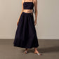 Adriana Degreas - Geometric Spaghetti Strap Crop Top and Voluminous Skirt Set