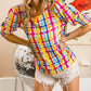 Bibi - Colored Plaid Top