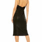 Ieena For Mac Duggal - Metallic V-neck Midi Dress