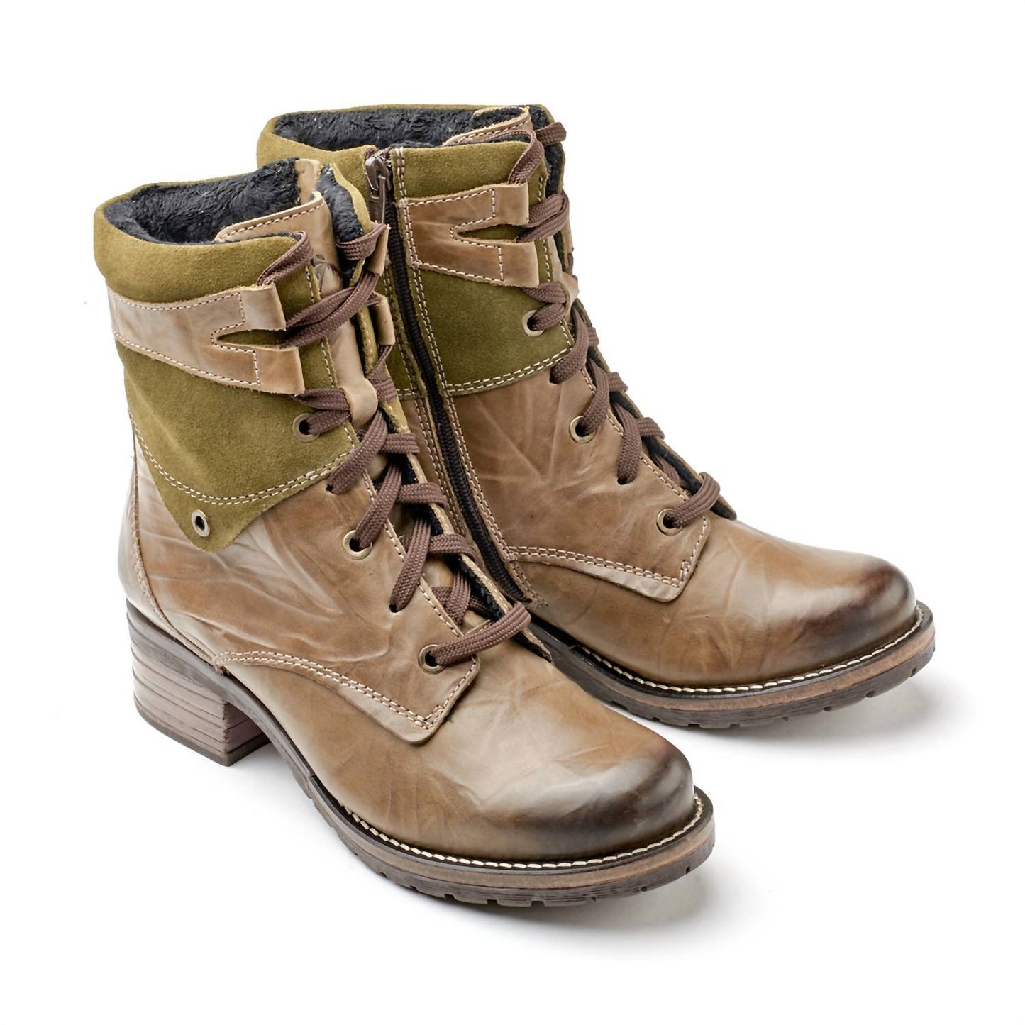 Dromedaris - Women Kara Scrunched Leather & Suede Boot