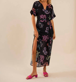 Care Tucker - Beatrice All Over Snake Pattern Kaftan Dress