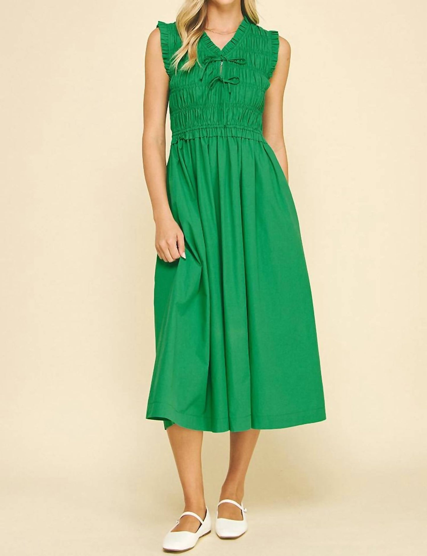 Pinch - Valeria Ruched Bow Midi Dress