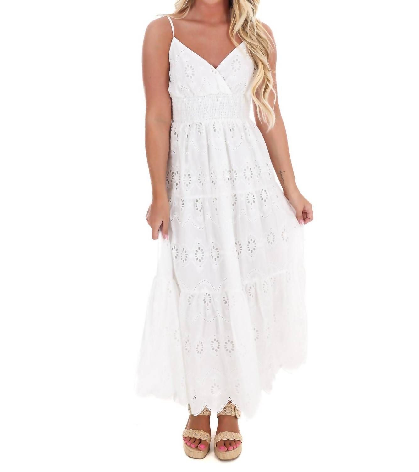 Flying Tomato - Just Let it Be Eyelet Midi Dress