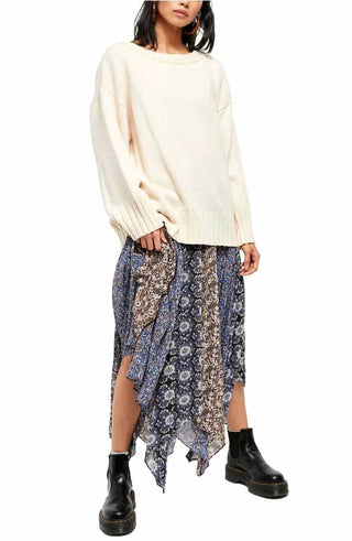 Free People - Street Fair Ivory Sweater Tunic Oversized Pullover