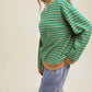 Kissed Apparel - Striped Oversized Crewneck Pullover