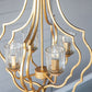 4 Light Metal Chandelier with Adjustable Chain - Gold