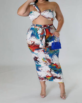 Good Time Usa - Explosive Crop Top And Skirt Two Piece Set