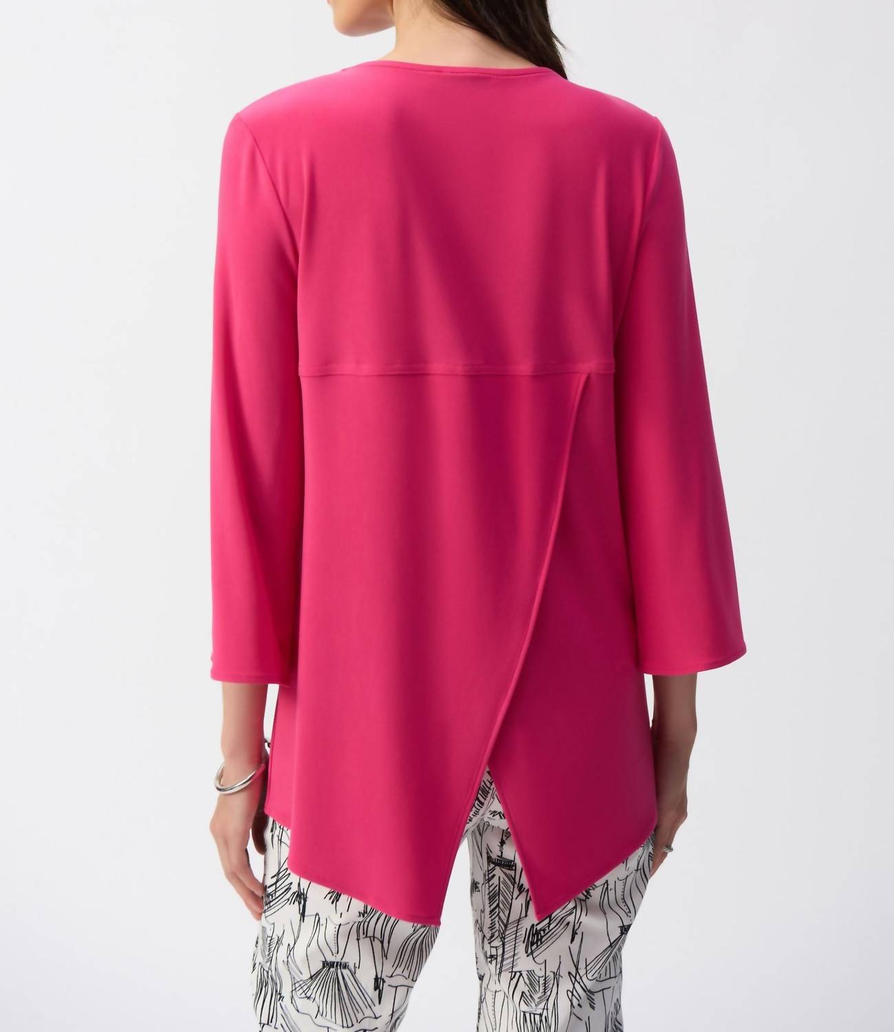 Joseph Ribkoff - Embellished Zip Front Split Sleeve Tunic