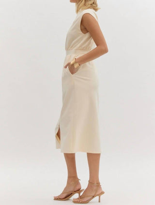 Entro - Sleeveless Zip Up Midi Dress