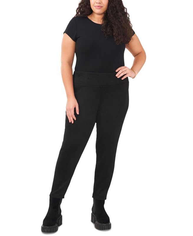 Vince Camuto Womens Plus Size WideWaistband PullOn Leggings Rich Black 1X