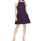 Vince Camuto Women's Bow Neck Fit & Flare Dress Purple Size 4