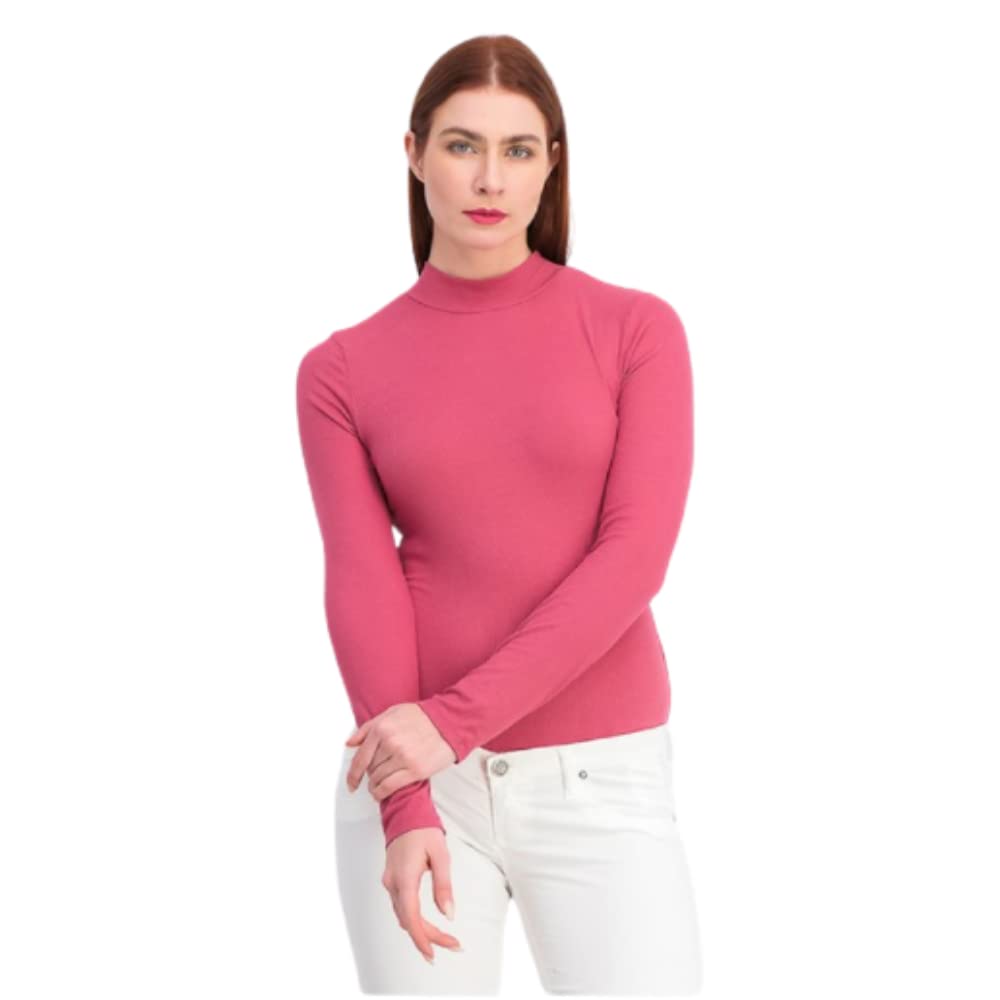 Self Esteem Juniors' Mock-Neck Bodysuit Pink Size Medium