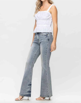 Judy Blue - Tinted Pin Tack Flare Jeans