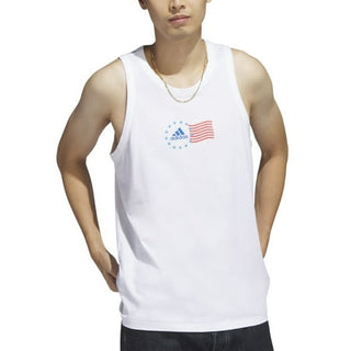 Adidas Men's Sleeveless Tank Top - American Flag Graphic