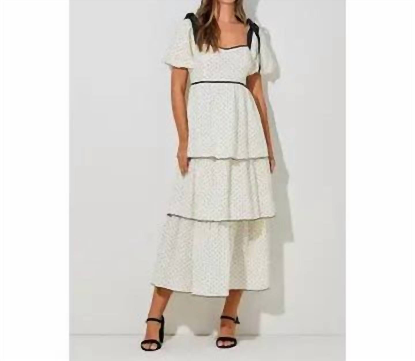 Baevely By Wellmade - Kat Tiered Polkadot Midi Dress