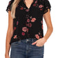 Women's Floral Print Flutter Sleeve Blouse