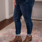 Judy Blue - Mid Rise Vintage Raw Hem Skinny Jean