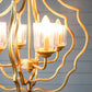4 Light Metal Chandelier with Adjustable Chain - Gold