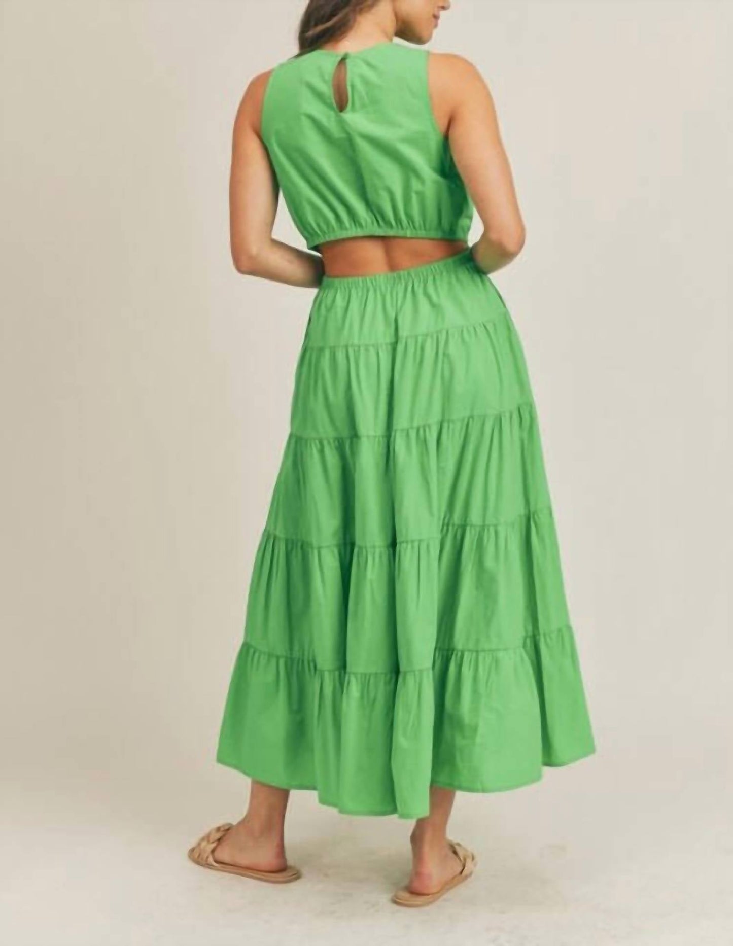 &Merci - Elastic Waist Side Cut Out Maxi Dress