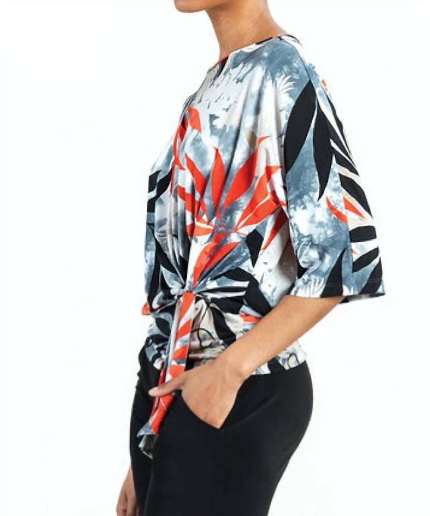 Clara Sunwoo - Leaf Scatter Side Tie Top