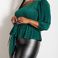 The Curve La - Plus Size One Shoulder Peplum Top With Tie